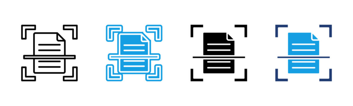 Document Scan web icon multiple style collection