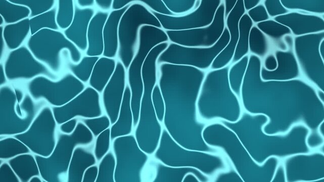 Abstract flowing turquoise water surface with light reflections and caustics effect seamless loop animation background
