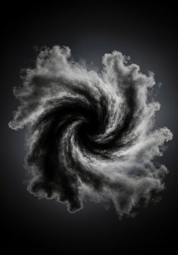 Dense black and gray steam clouds swirl in a dark atmospheric environment with soft semi-transparent edges and a dramatic moody texture, puffy, rolling, storm