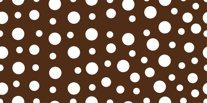 White polka dots on a rich brown background create a timeless seamless pattern for fabric, wrapping paper, wallpaper, and packaging.
