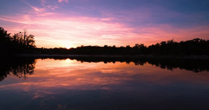  Spectacular autumn sunset at the Oleggio bridge.