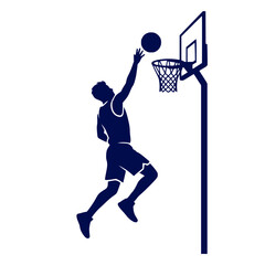 Basketball Player Slam Dunk Silhouette Vector Graphic © Arto