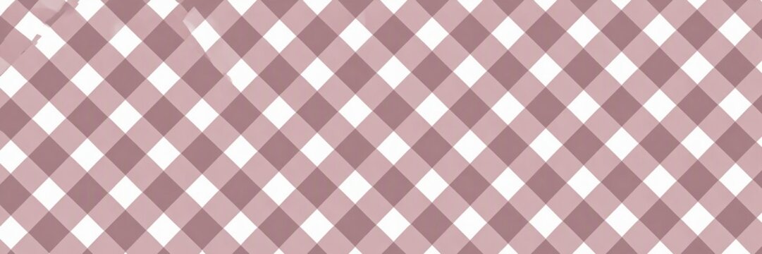 Diagonal pink and white gingham checkered pattern with faded textured effect