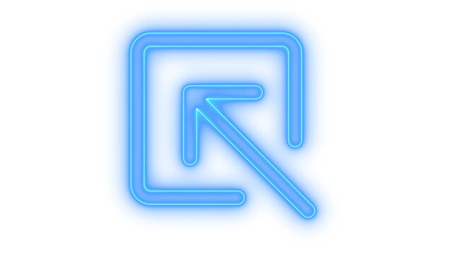 Colorful neon maximize or minimize arrow icon representing window size reduction and screen scale interface button isolated on transparent background