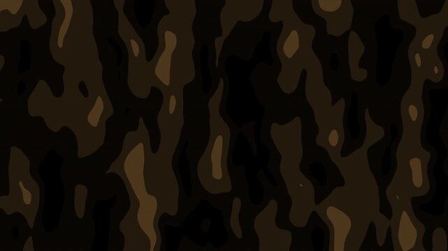 Abstract camouflage texture moving slowly on dark brown surface