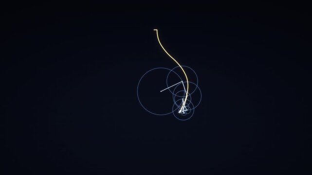 Fourier series epicycles drawing a music note with rotating circles