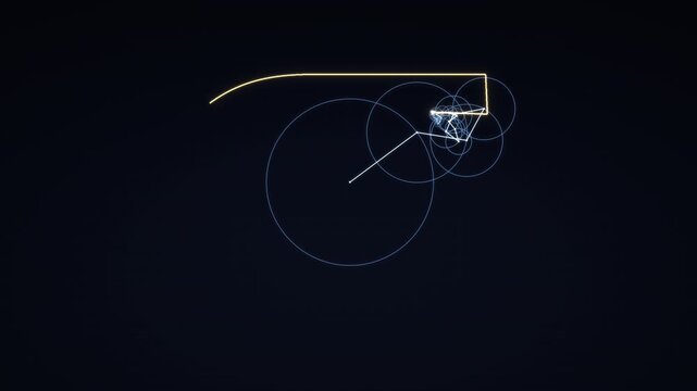 Fourier series epicycles drawing the pi symbol with rotating circles