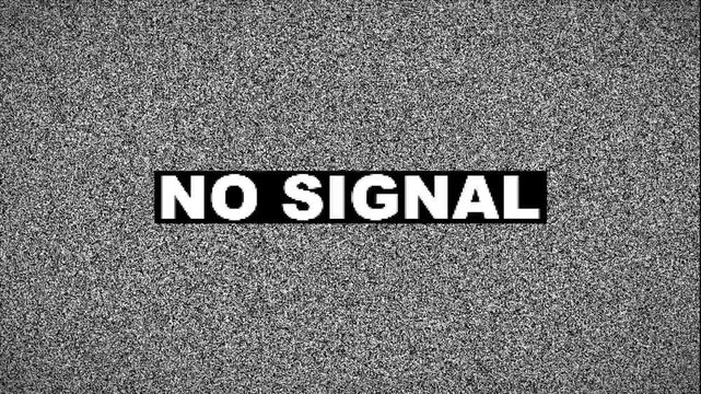 TV Lost Signal Animation, Analog Television Static Noise and Black and White Snow Effect, No Signal TV Screen, Retro Glitch Background, Vintage TV Interference