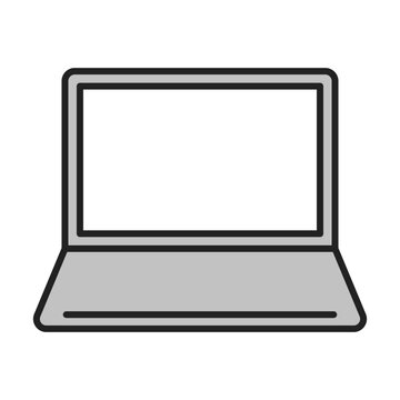 ノートパソコンのイラスト シンプル グレー コピースペース   