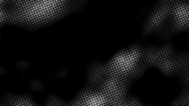 Animated halftone texture overlay seamless loop white dots on black