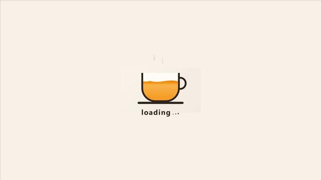 Funny Coffee Cup Loading Animation, Cute Funny Tea Cup Coffee Loading Animation, Funny Progress Indicator 
