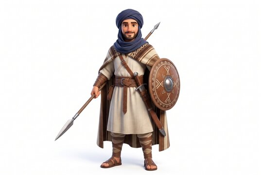 Fierce Amazigh Berber Warrior with flyssa sword and shield