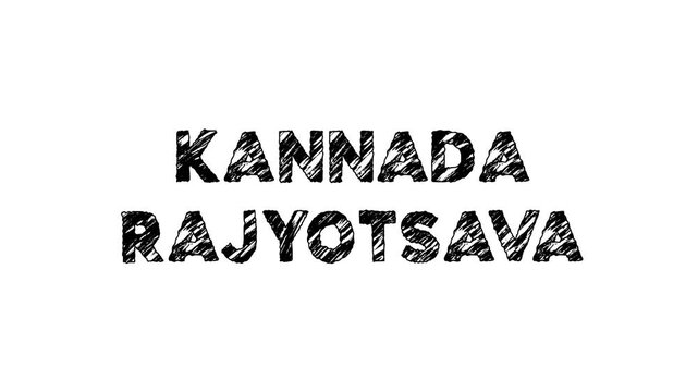 Animated kannada rajyotsava black and white lettering brings festive energy to videos, social media posts, cultural events, greetings, and indian heritage celebrations.