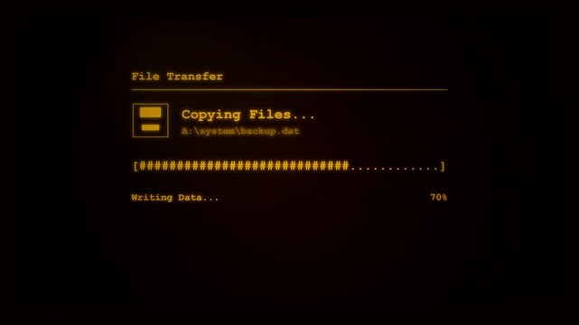 Data Transfer Progress Bar with System Backup File Copy Process