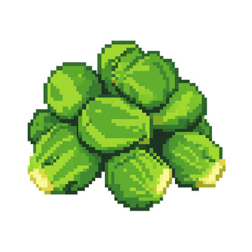 Pixel Art Vegetable Collection with Fresh Garden Produce and Colorful Vegetables