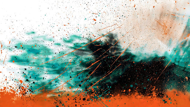 Abstract colorful splatter paint explosion with dark and light shades illustration