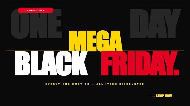 Mega Black Friday One Day Sale Promotion Banner Template
