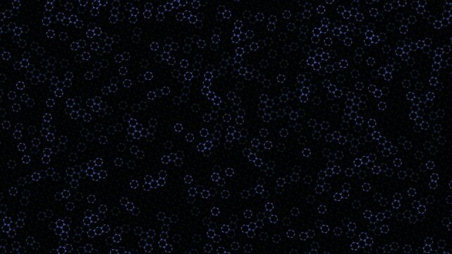 Cosmic space exploration reveals glowing hexagonal grid patterns for