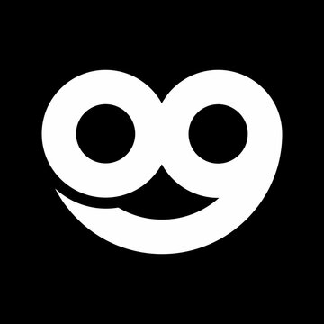 VECTOR LOGO MONOGRAM UNLIMITED SMILE BLACK AND WHITE