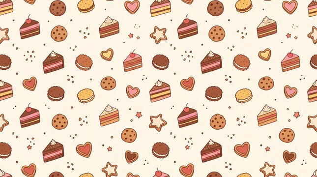 seamless pattern with cake
