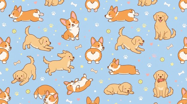 seamless pattern with dog