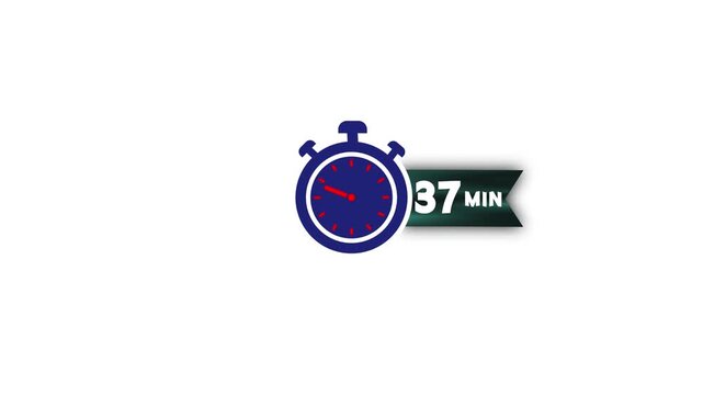 Animated stopwatch timer with 37 minute countdown for time management and productivity presentations