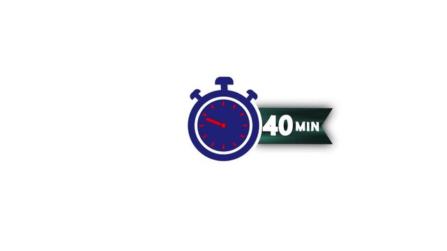 40 minute stopwatch timer animation: dynamic countdown for presentations and productivity tracking 40 minutes
