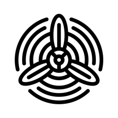 propeller plane line icon © Deione