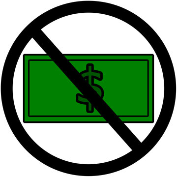 No money sign prohibition vector illustration