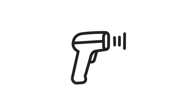 Barcode scanner gun vector icon for retail and inventory management