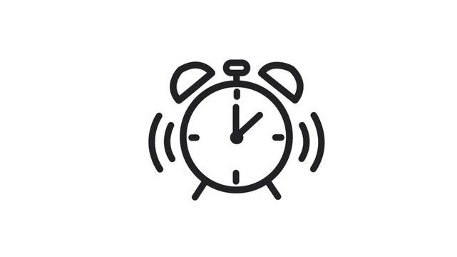 Ringing alarm clock line icon vector illustration for wake up time