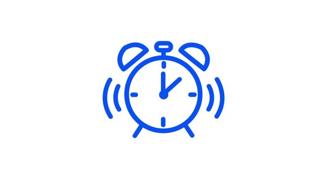 Blue alarm clock ringing icon vector illustration graphic design