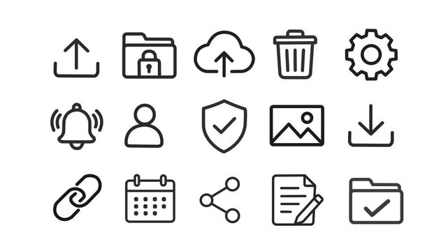 Black UI icon set collection vector illustration graphic design