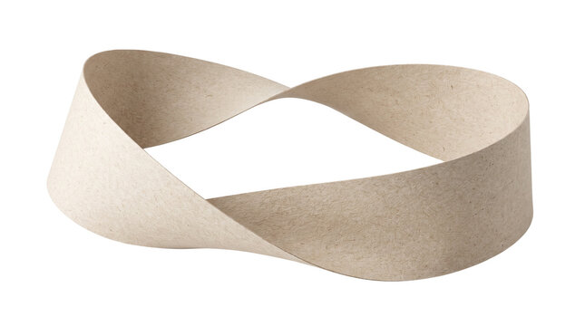 brown kraft paper mobius strip loop isolated on transparent background png