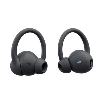 Wireless sport earphones isolated on black background