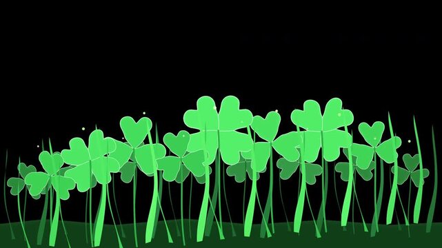 Green clover field vector illustration animation background