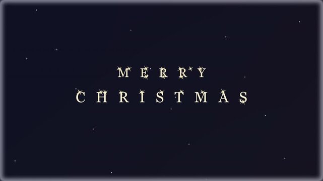 Merry Christmas pixel art animation with falling snow loop and dark night atmosphere