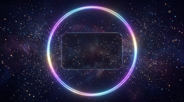 Futuristic Neon Circular Digital Interface and HUD Design
