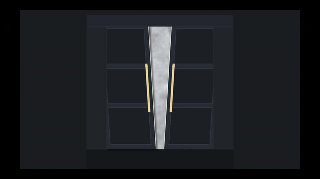 modern elevator sliding doors opening revealing light texture motion graphic