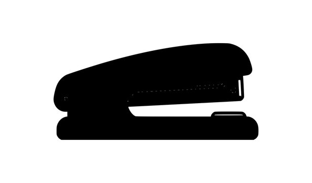 Red cartoon stapler vector icon flat design graphic for office supply and school stationery