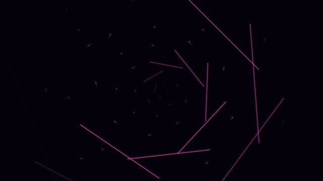Abstract Futuristic Neon Purple Geometric Lines on Black Background for Digital Music and Technology