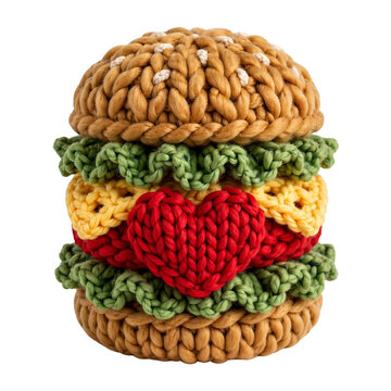 Knitted Hamburger with Heart