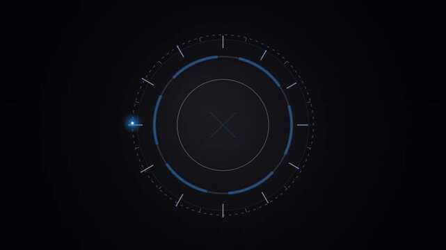Futuristic digital hud scope and tactical radar interface on a dark sci-fi background
