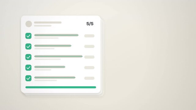 Habit checklist card with checkmarks and progress bar, UI loop