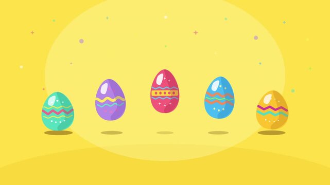 pixel art easter eggs animation with bouncing colorful holiday elements