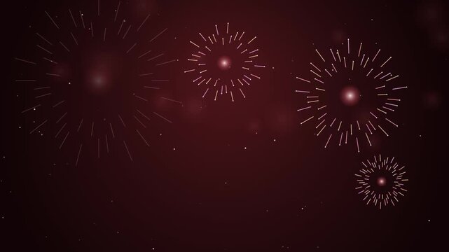 Fireworks display on dark background with bokeh.