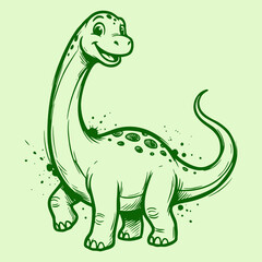 Cute Baby Dinosaurs, Hand Drawn Sketch Cartoon Dinosaur Characters, Colorful Little Prehistoric Animals Vector Illustration for Kids Design, Nursery Art, and Stickers © vectroy
