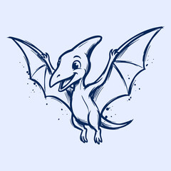 Cute Baby Dinosaurs, Hand Drawn Sketch Cartoon Dinosaur Characters, Colorful Little Prehistoric Animals Vector Illustration for Kids Design, Nursery Art, and Stickers © vectroy