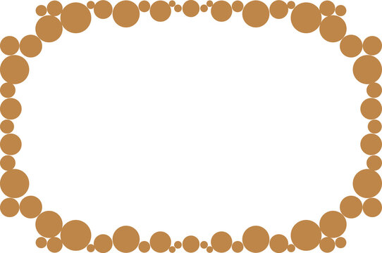 Modern Geometric Light Gold Round Pixel Frame White Background. Design Print for Certificate, Menu, Greeting, Card, Invitation and Banner. 1