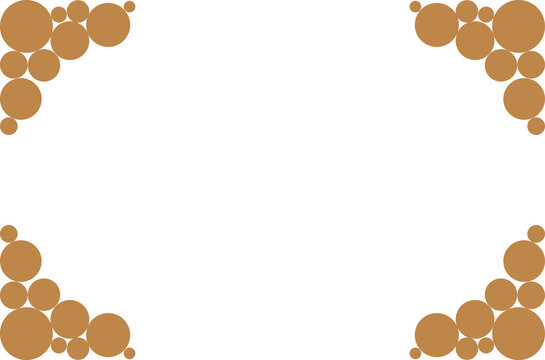 Modern Geometric Gold Round Pixel Frame White Background. Design Print for Certificate, Menu, Greeting, Card, Invitation and Banner. 2